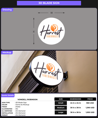 CUSTOM MOCKUP SIGN FOR Vondell Robinson