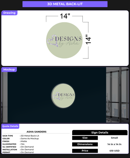 CUSTOM MOCKUP SIGN FOR Asha Sanders