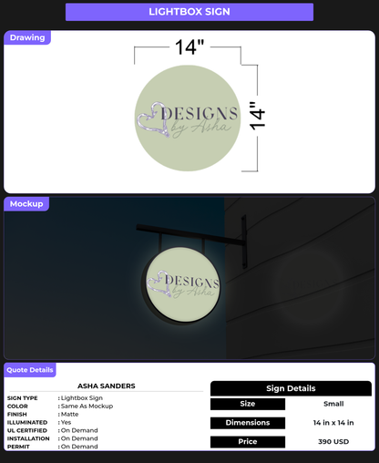 CUSTOM MOCKUP SIGN FOR Asha Sanders