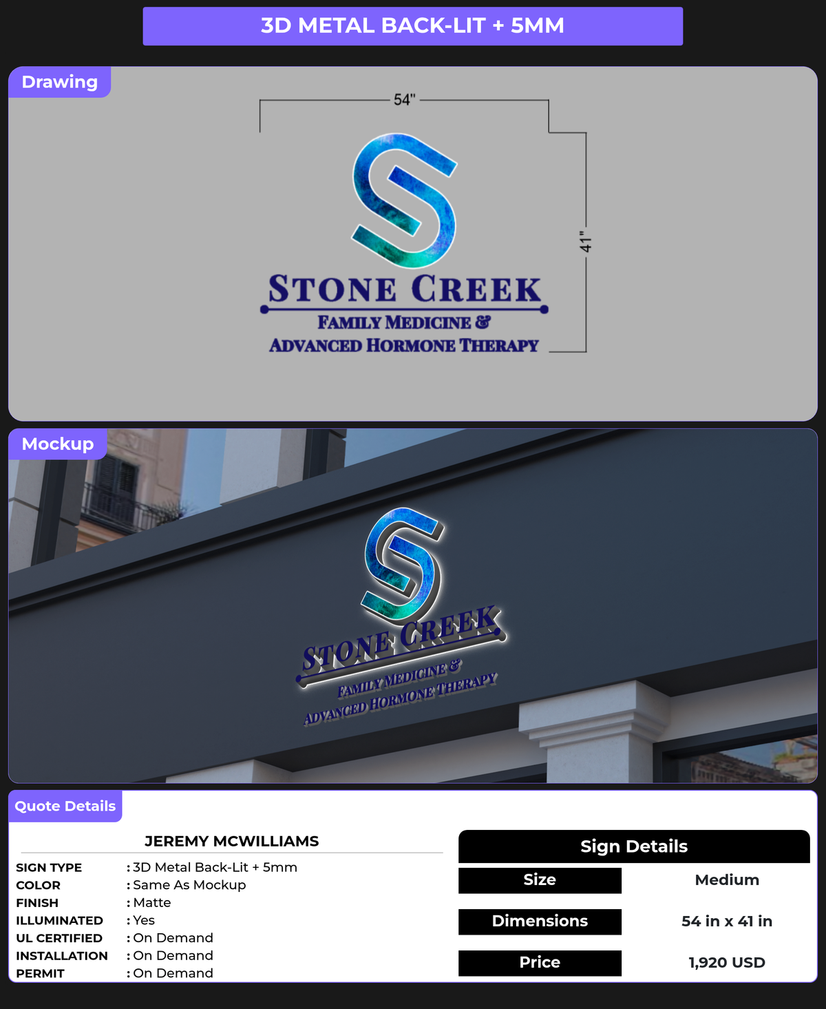 CUSTOM MOCKUP SIGN FOR Jeremy McWilliams