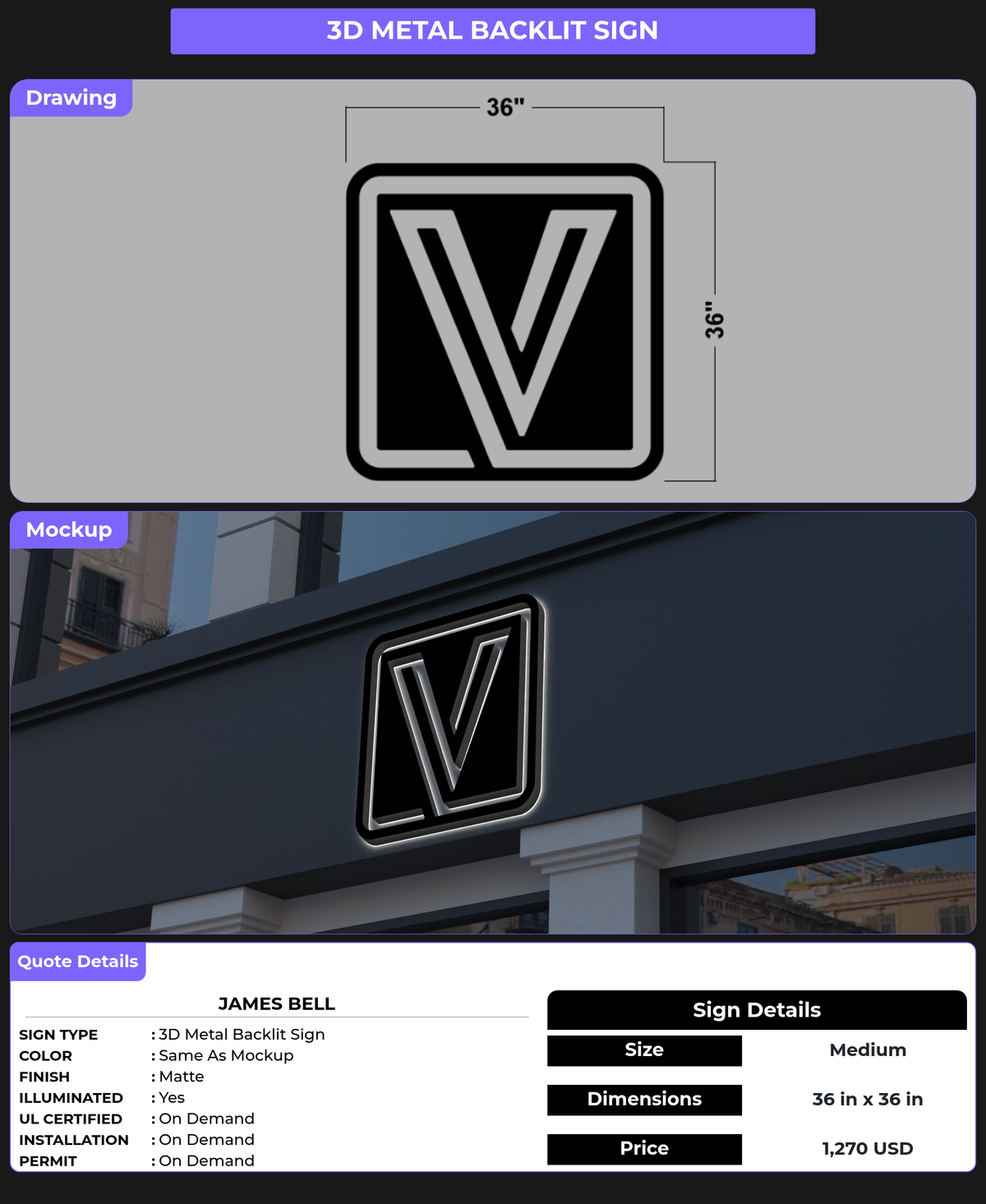 CUSTOM MOCKUP SIGN FOR James Bell