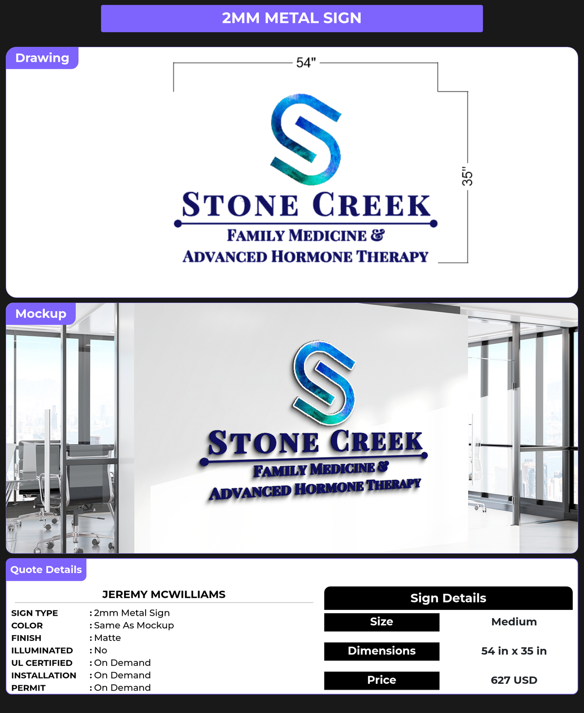 CUSTOM MOCKUP SIGN FOR Jeremy McWilliams