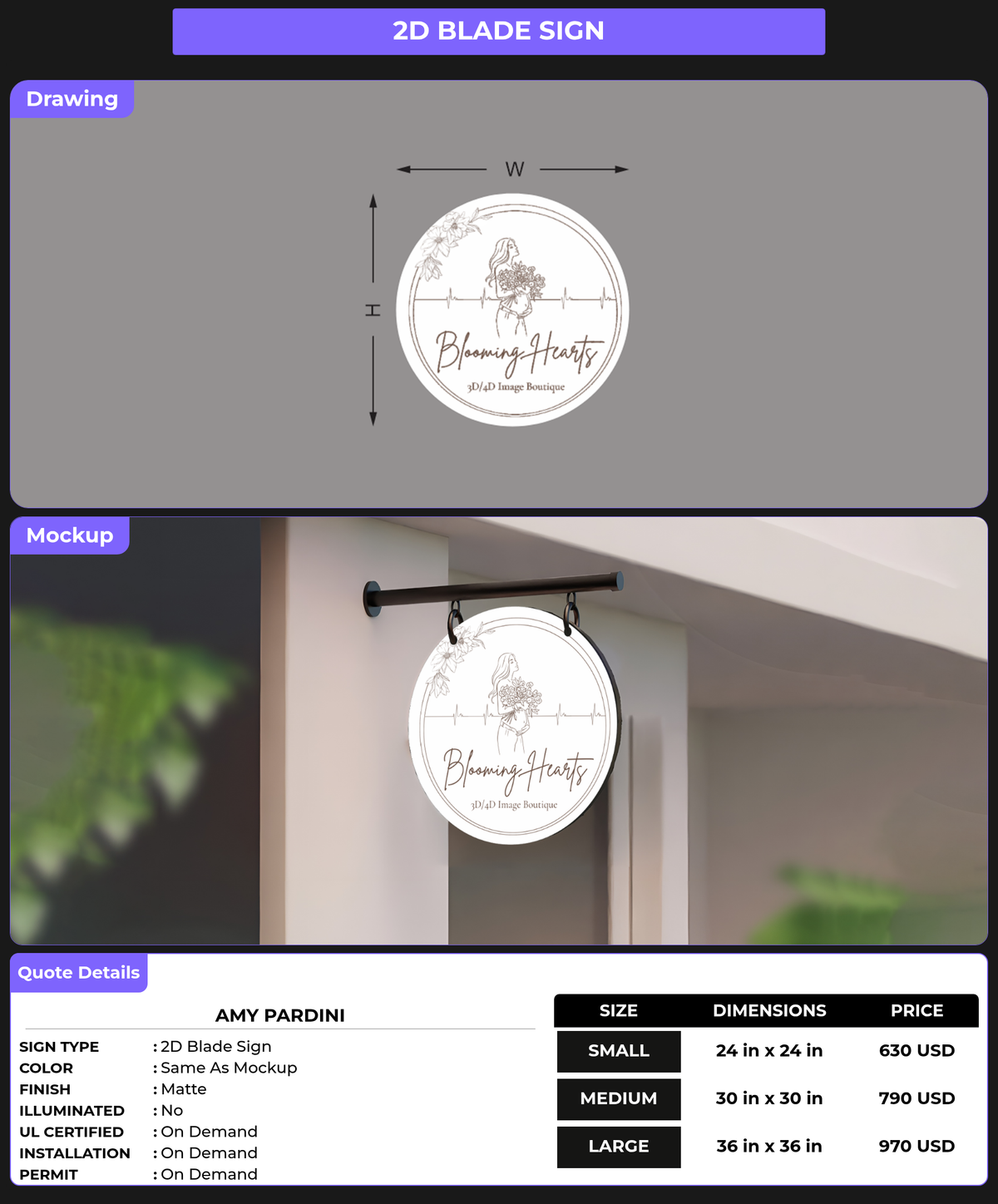 CUSTOM MOCKUP SIGN FOR Amy Pardini
