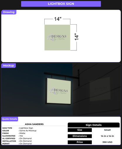 CUSTOM MOCKUP SIGN FOR Asha Sanders