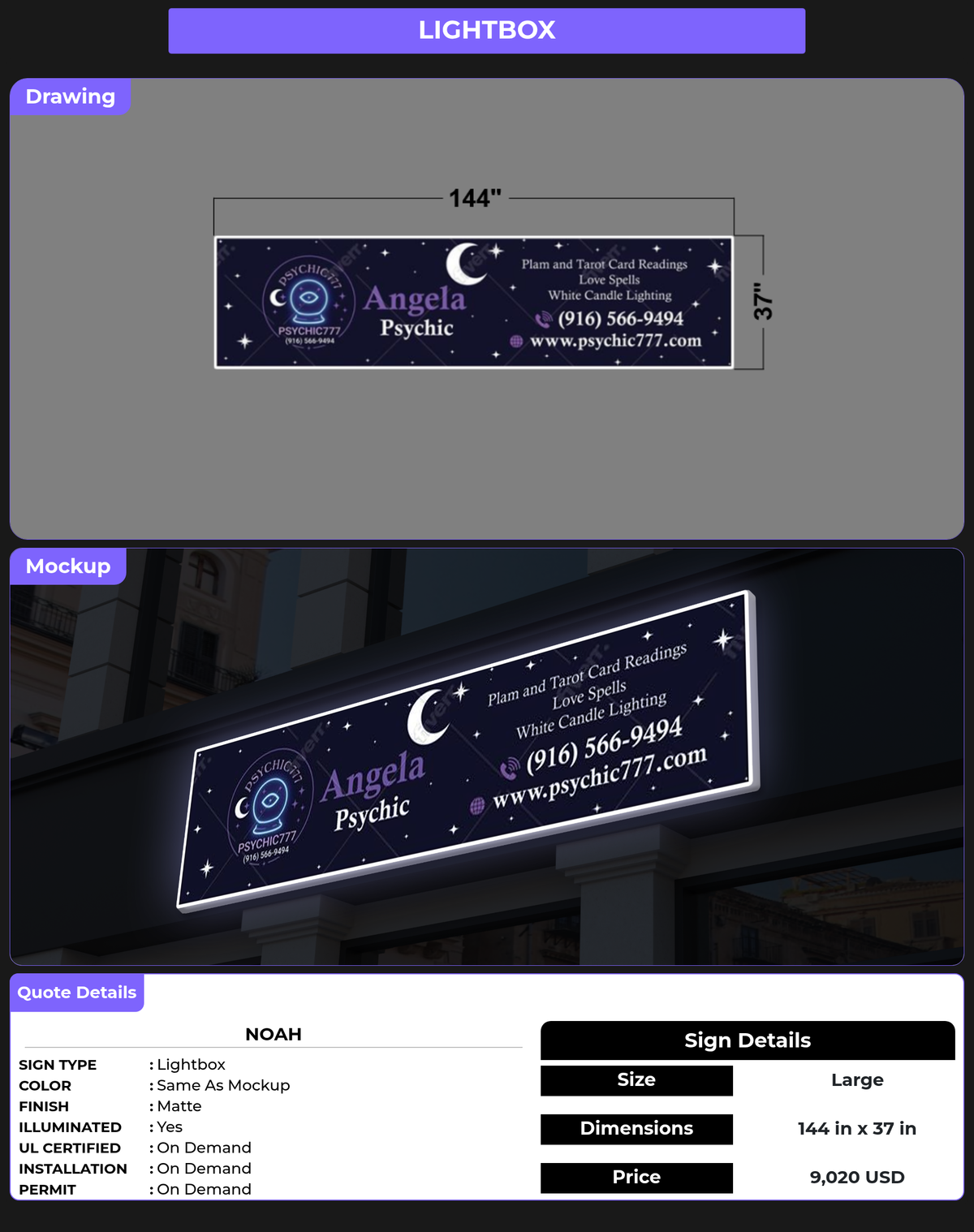 CUSTOM MOCKUP SIGN FOR Noah