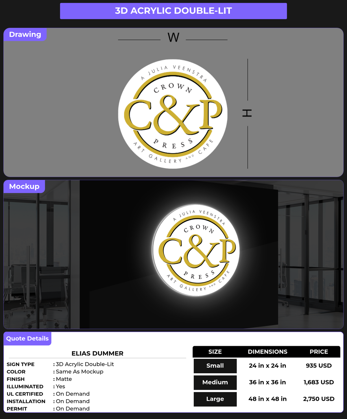 CUSTOM MOCKUP SIGN FOR Elias Dummer