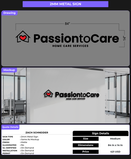 CUSTOM MOCKUP SIGN FOR Zach Schneider
