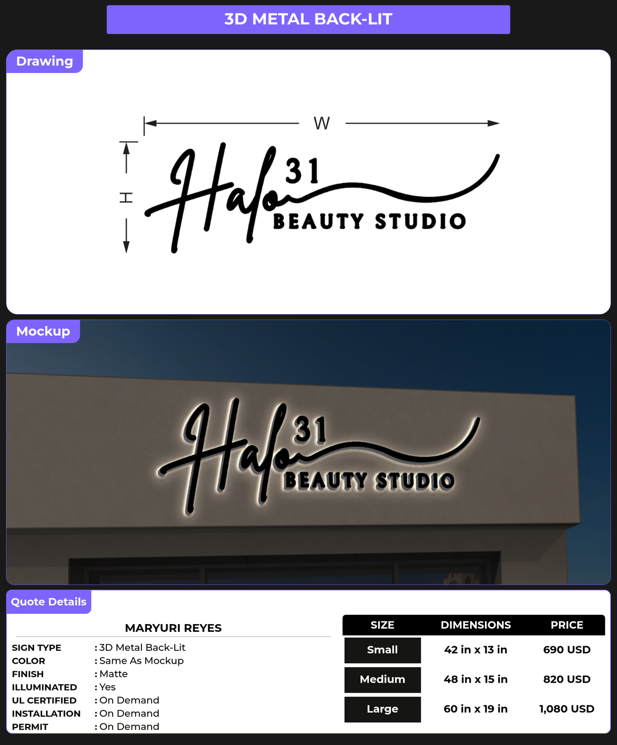 CUSTOM MOCKUP SIGN FOR Maryuri Reyes