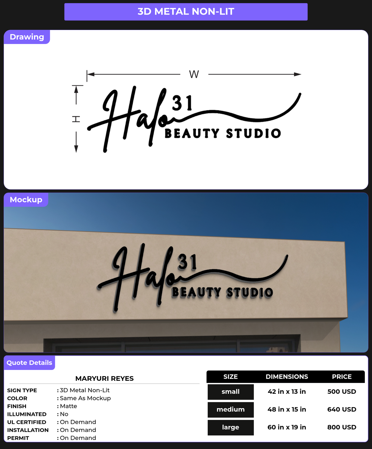 CUSTOM MOCKUP SIGN FOR Maryuri Reyes
