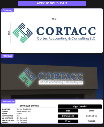 CUSTOM MOCKUP SIGN FOR Dorgelys Cortes