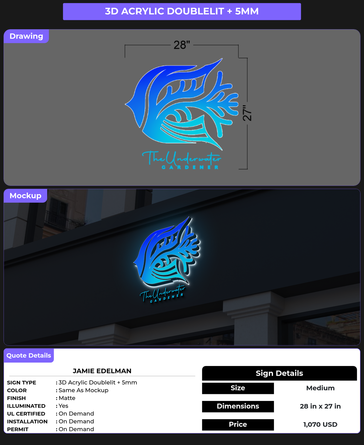 CUSTOM MOCKUP SIGN FOR Jamie Edelman