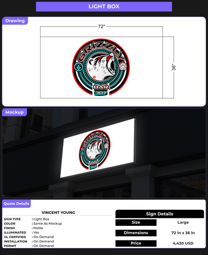 CUSTOM MOCKUP SIGN FOR Vincent Young