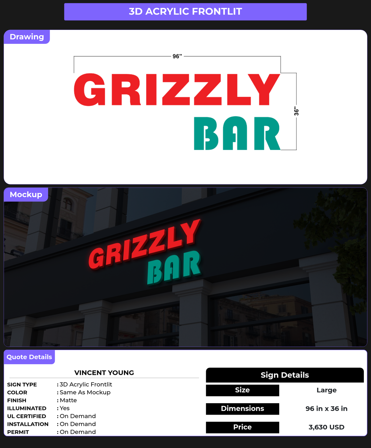 CUSTOM MOCKUP SIGN FOR Vincent Young