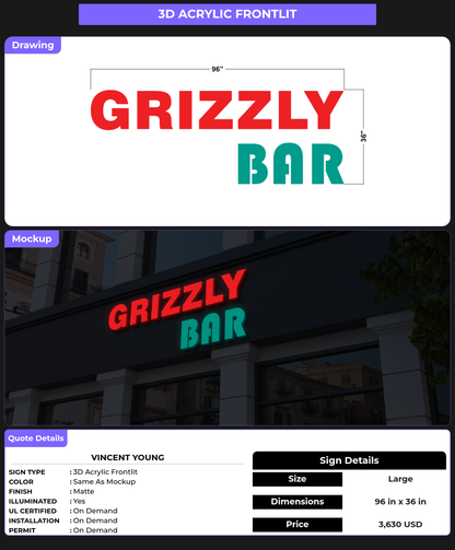 CUSTOM MOCKUP SIGN FOR Vincent Young