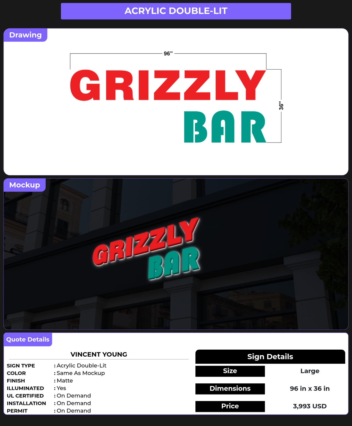CUSTOM MOCKUP SIGN FOR Vincent Young