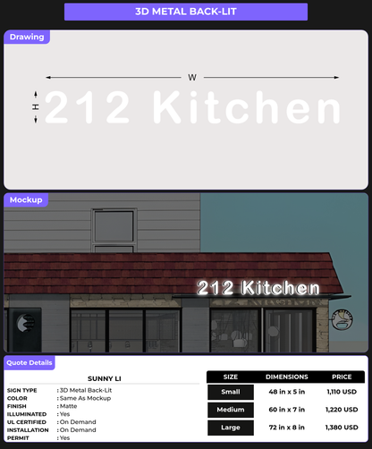 CUSTOM MOCKUP SIGN FOR Sunny Li