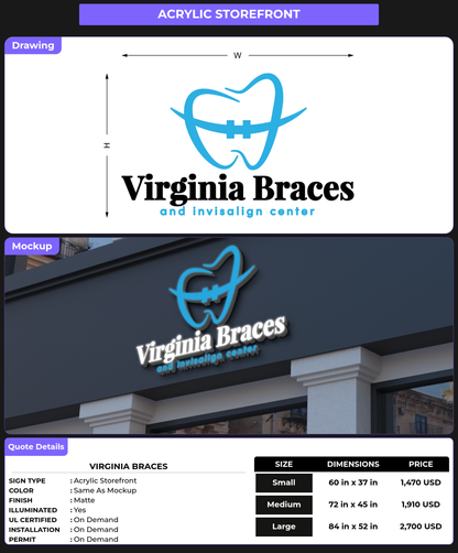 CUSTOM MOCKUP SIGN FOR Virginia Braces
