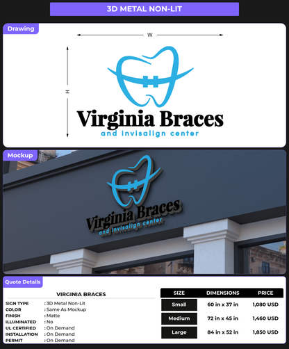 CUSTOM MOCKUP SIGN FOR Virginia Braces