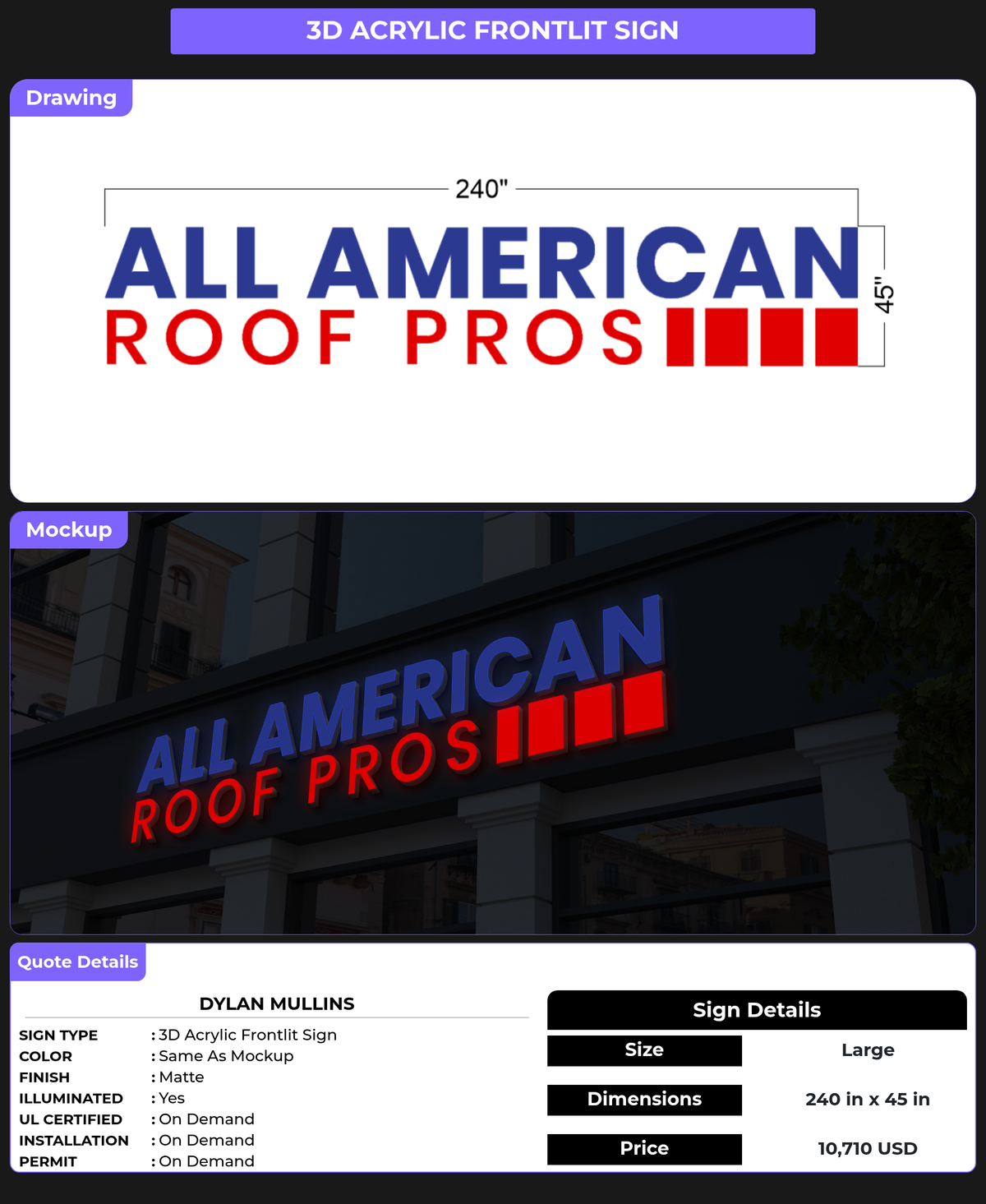CUSTOM MOCKUP SIGN FOR Dylan Mullins