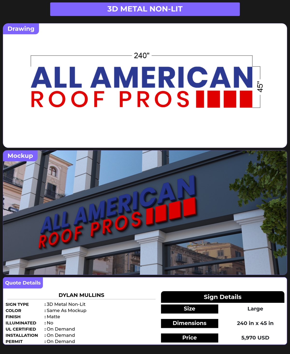 CUSTOM MOCKUP SIGN FOR Dylan Mullins
