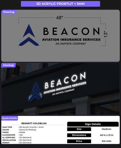 CUSTOM MOCKUP SIGN FOR Bennett Goldblum