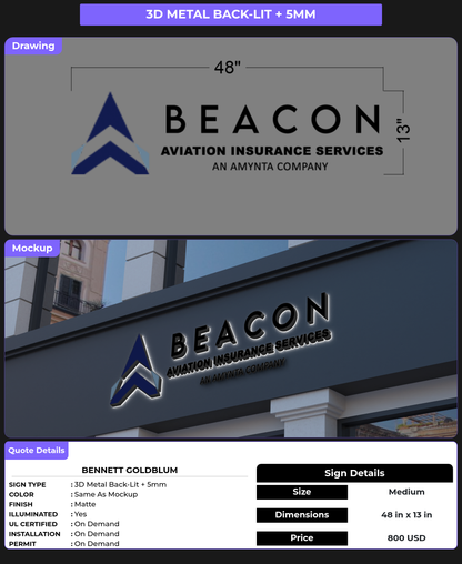 CUSTOM MOCKUP SIGN FOR Bennett Goldblum