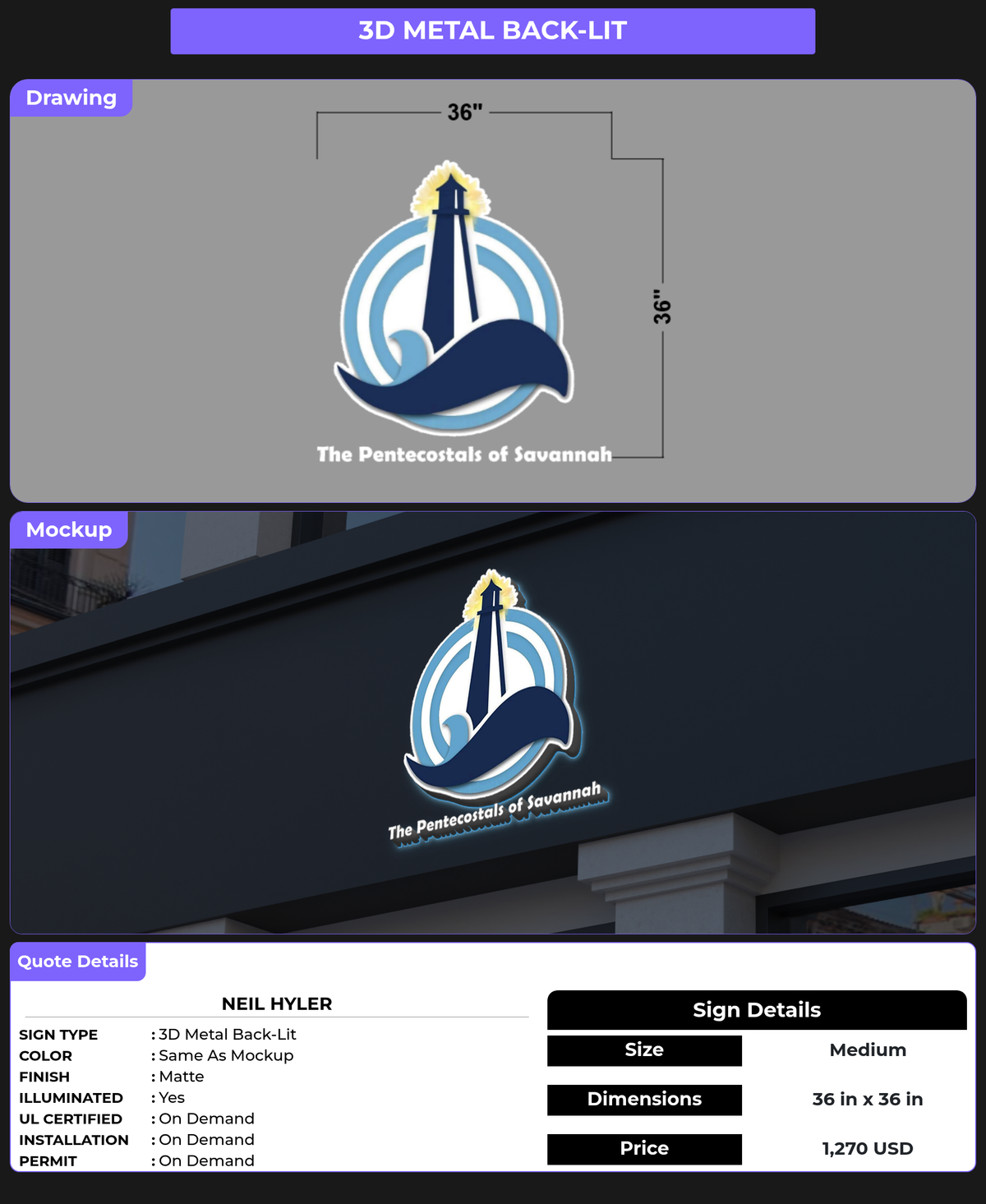 CUSTOM MOCKUP SIGN FOR Neil Hyler