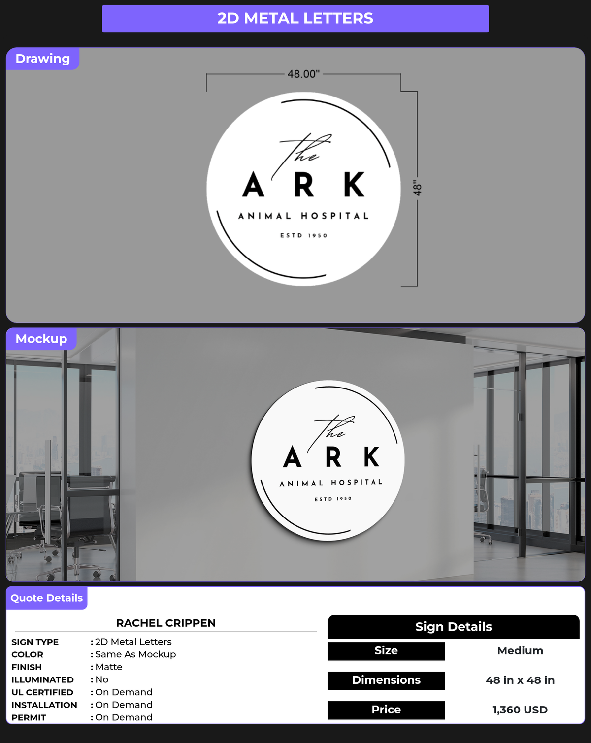 CUSTOM MOCKUP SIGN FOR Rachel Crippen