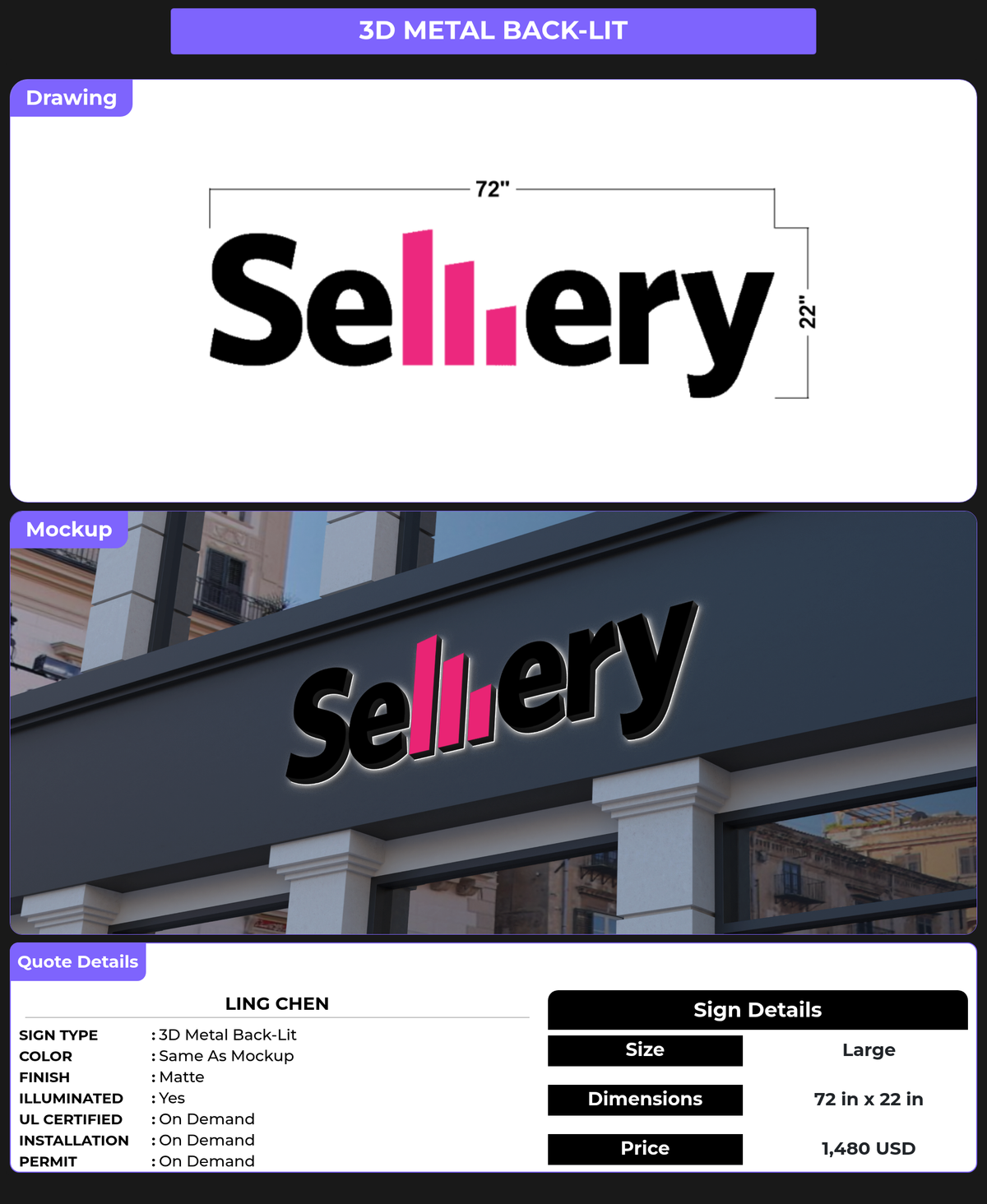 CUSTOM MOCKUP SIGN FOR ling chen