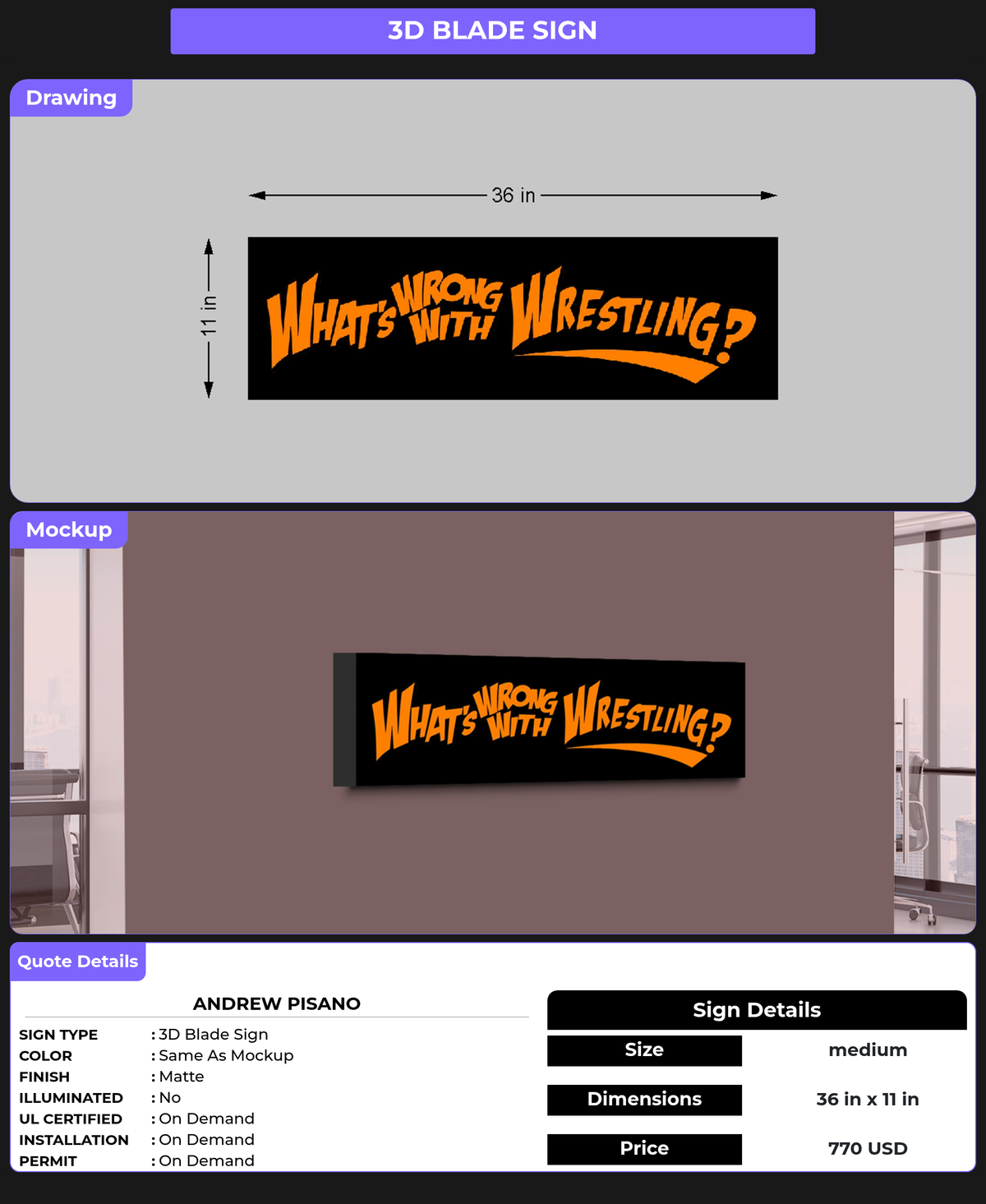 CUSTOM MOCKUP SIGN FOR ANDREW PISANO