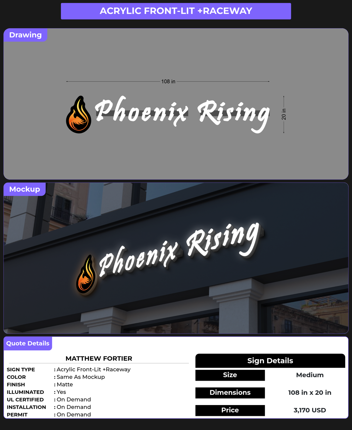 CUSTOM MOCKUP SIGN FOR Matthew Fortier