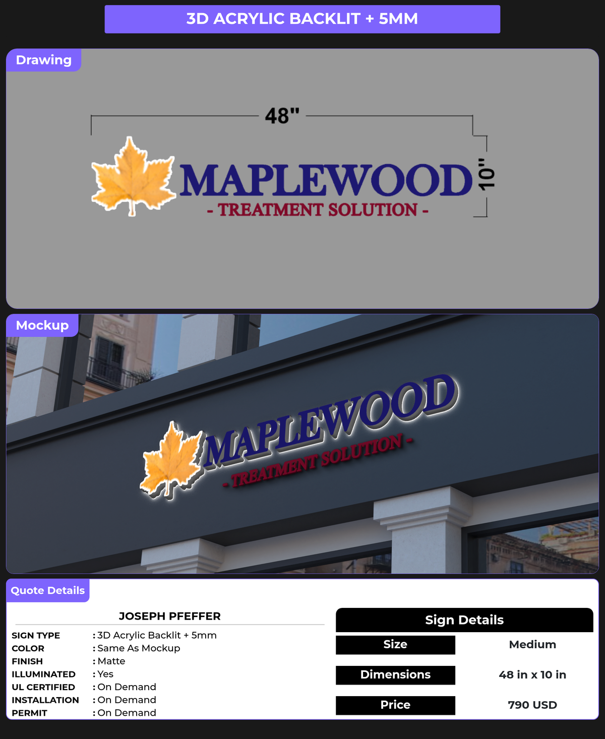 CUSTOM MOCKUP SIGN FOR Joseph Pfeffer