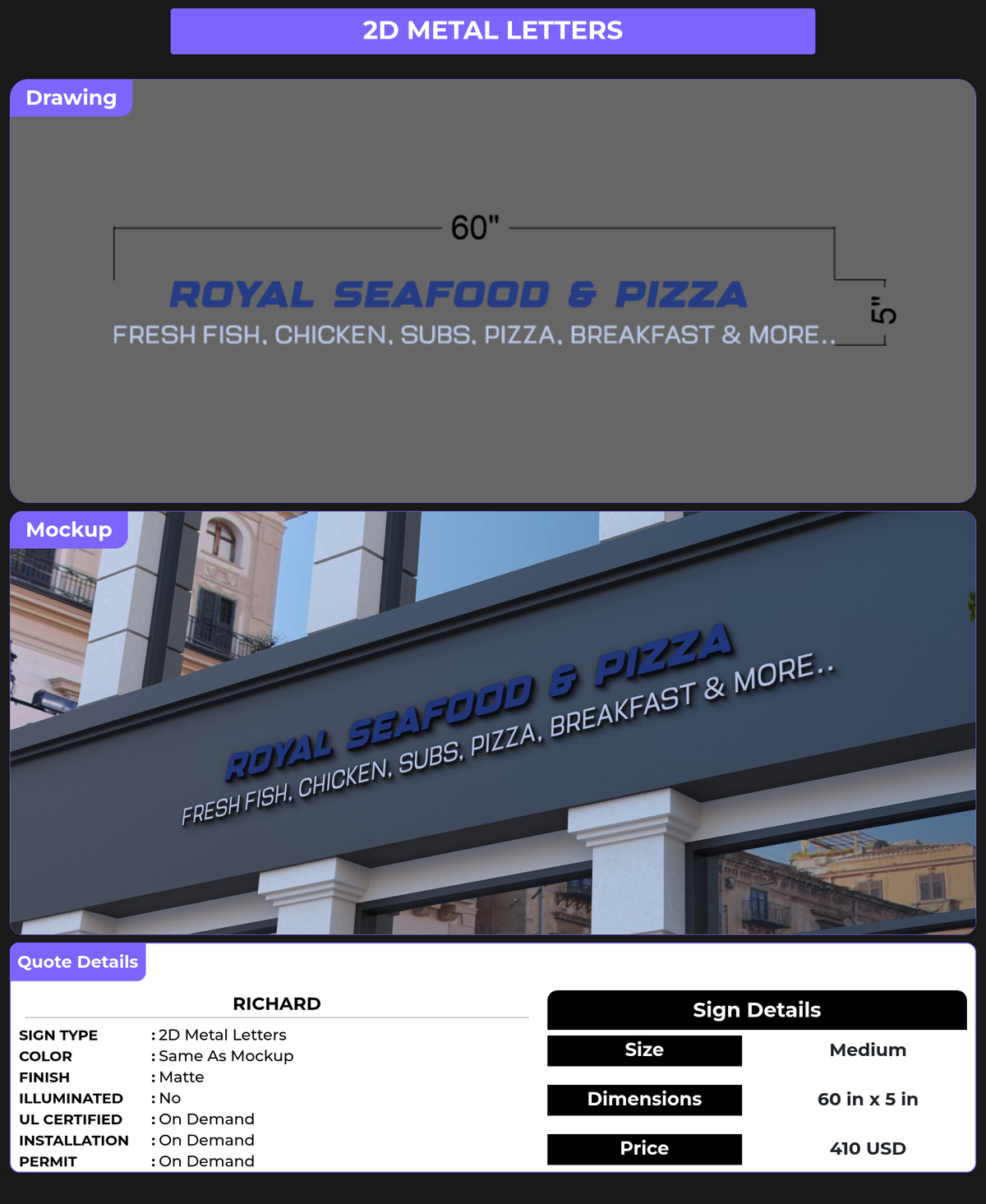 CUSTOM MOCKUP SIGN FOR Richard