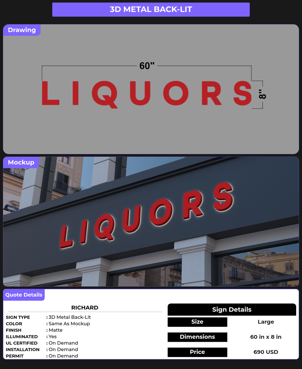 CUSTOM MOCKUP SIGN FOR Richard