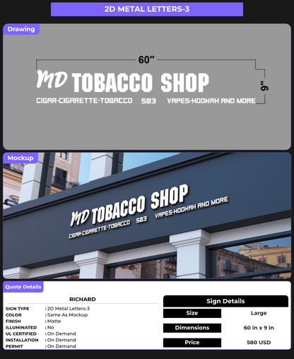 CUSTOM MOCKUP SIGN FOR Richard