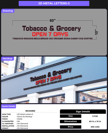 CUSTOM MOCKUP SIGN FOR Richard