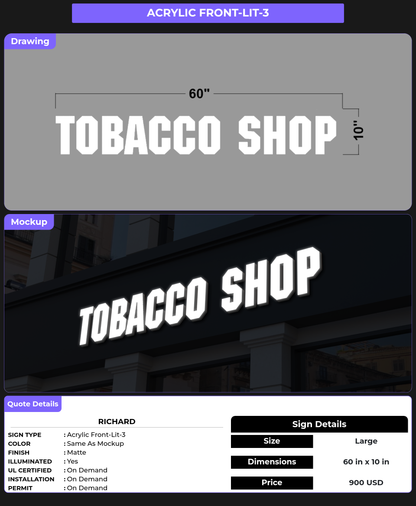 CUSTOM MOCKUP SIGN FOR Richard