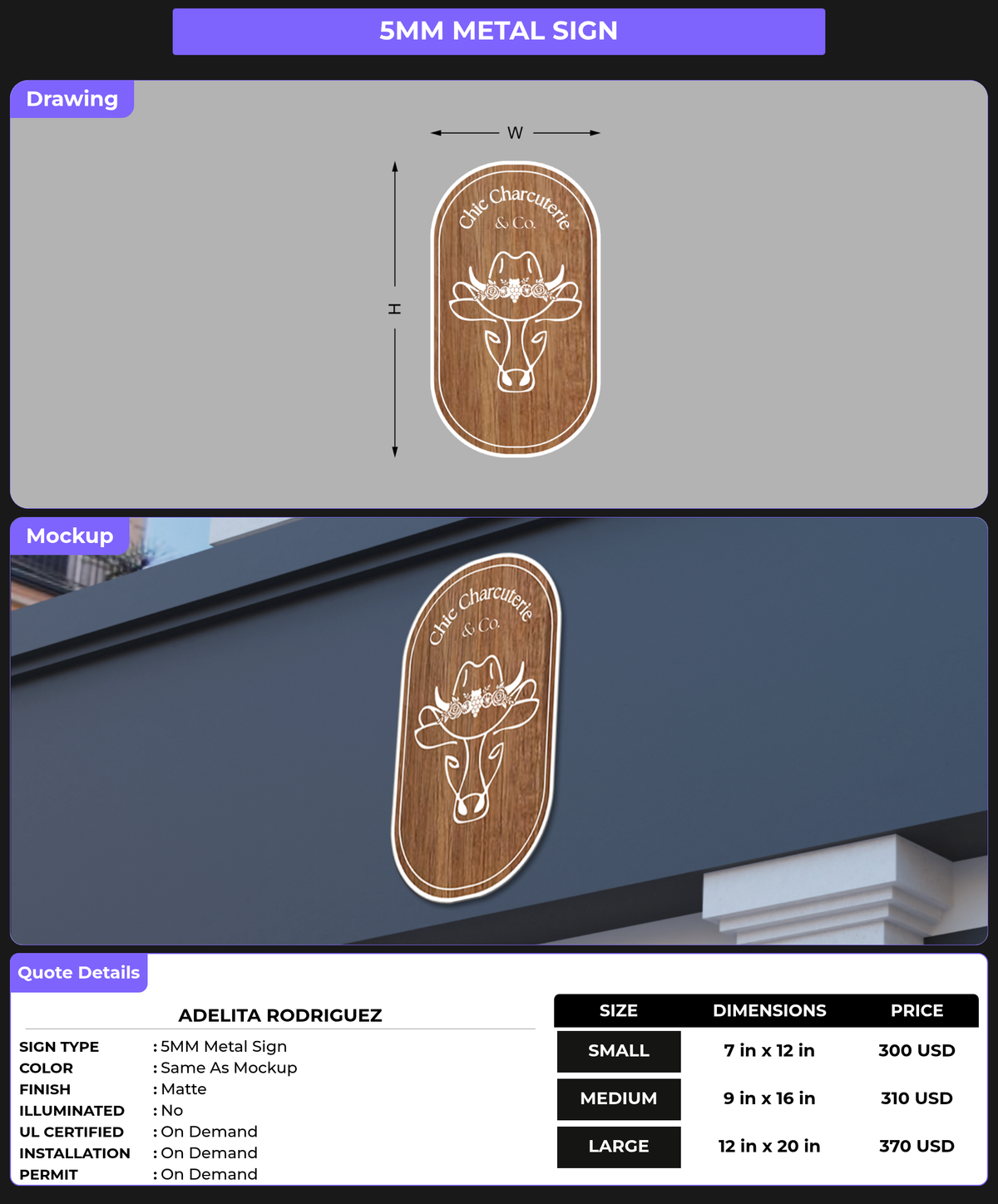 CUSTOM MOCKUP SIGN FOR Adelita Rodriguez