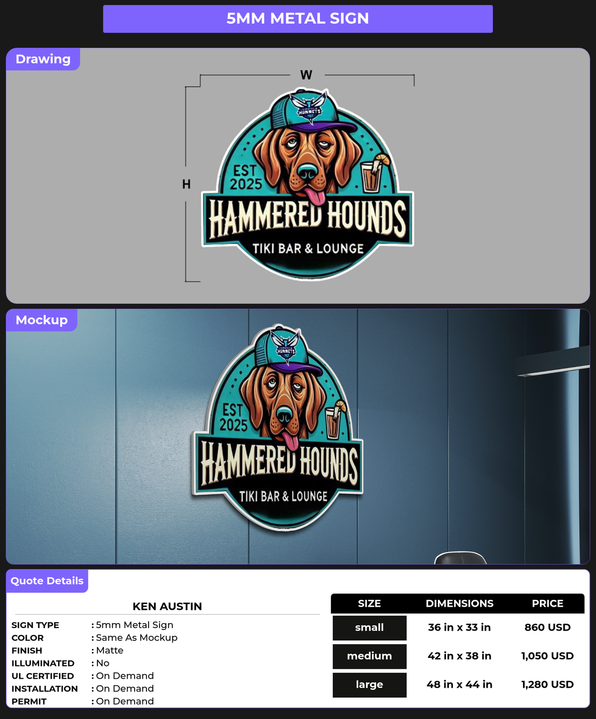 CUSTOM MOCKUP SIGN FOR Ken Austin