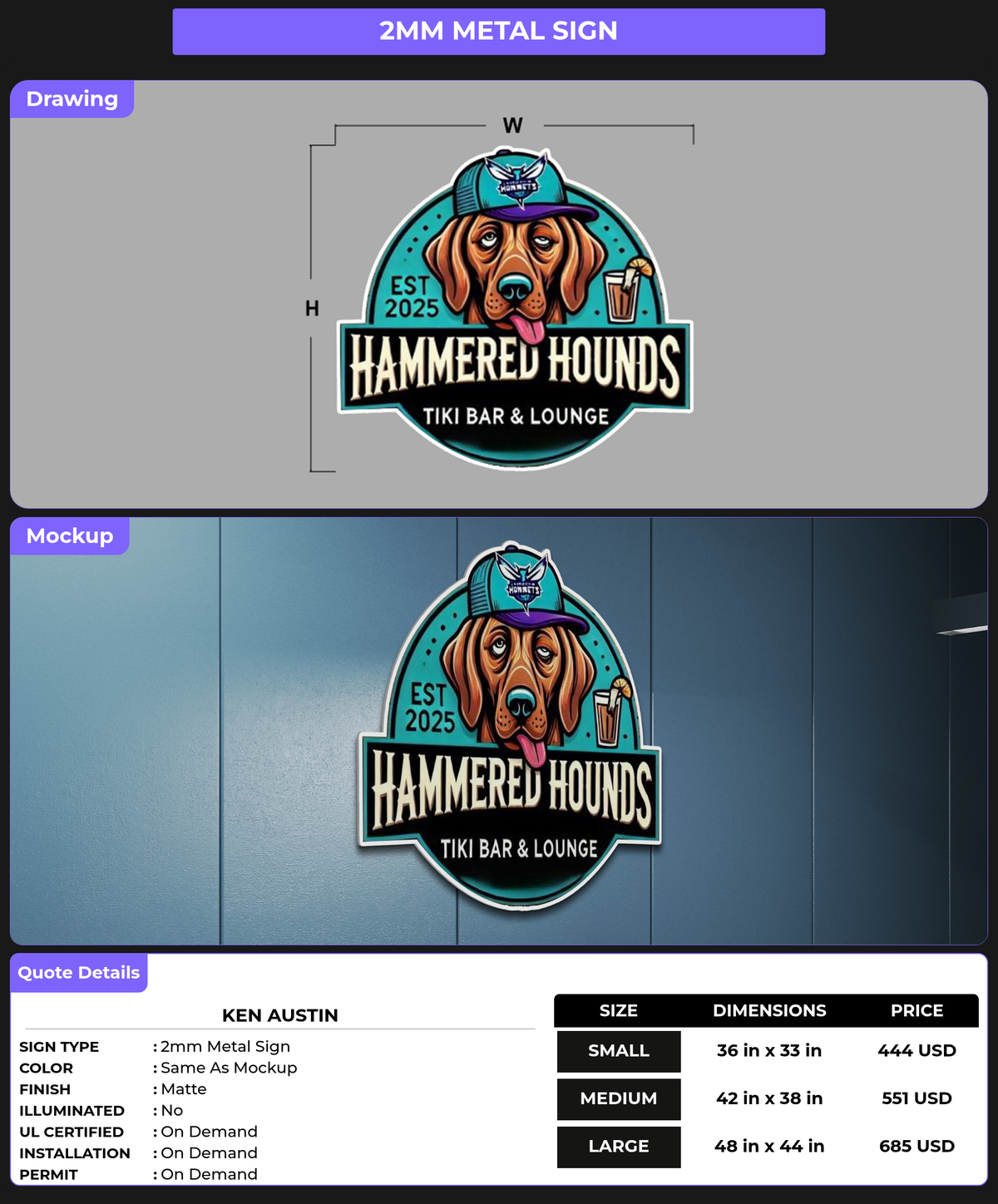 CUSTOM MOCKUP SIGN FOR Ken Austin