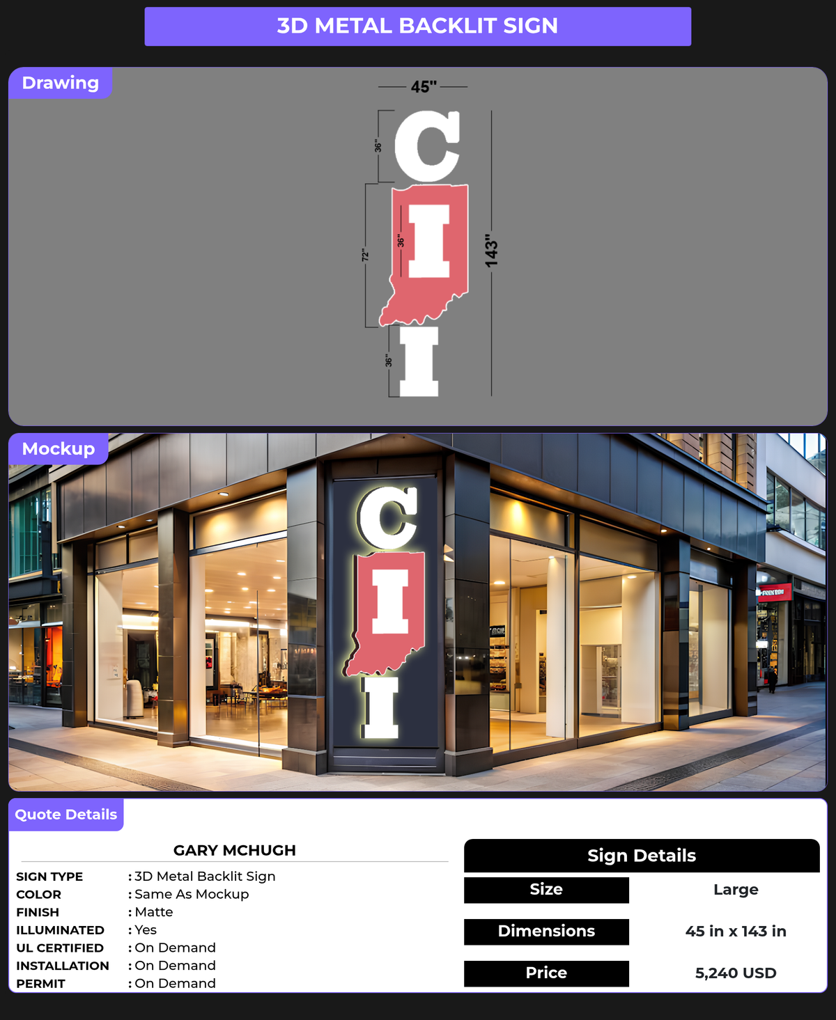 CUSTOM MOCKUP SIGN FOR Gary McHugh