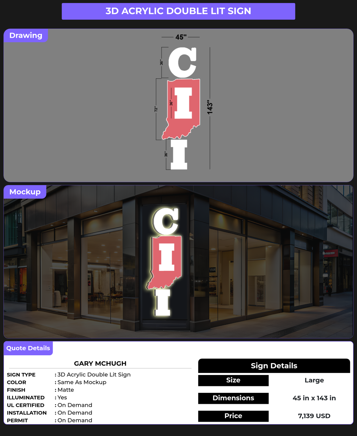 CUSTOM MOCKUP SIGN FOR Gary McHugh