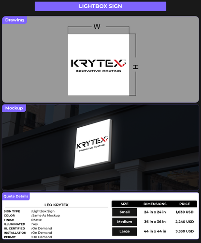 CUSTOM MOCKUP SIGN FOR Leo Krytex