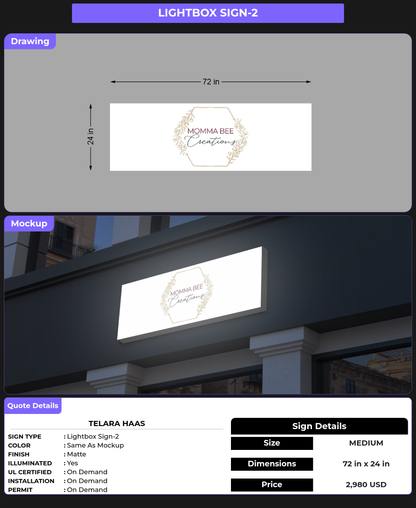 CUSTOM MOCKUP SIGN FOR Telara Haas