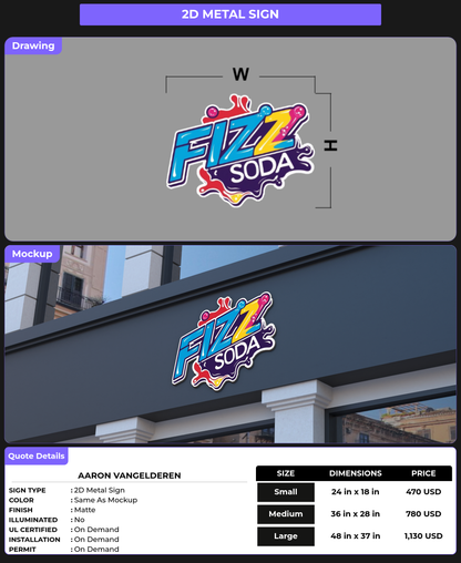 CUSTOM MOCKUP SIGN FOR Aaron Vangelderen