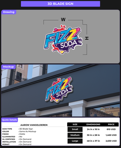 CUSTOM MOCKUP SIGN FOR Aaron Vangelderen