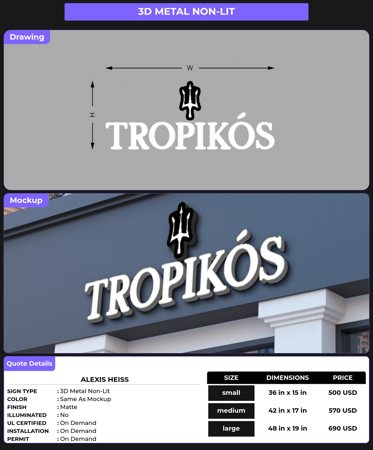 CUSTOM MOCKUP SIGN FOR Alexis heiss