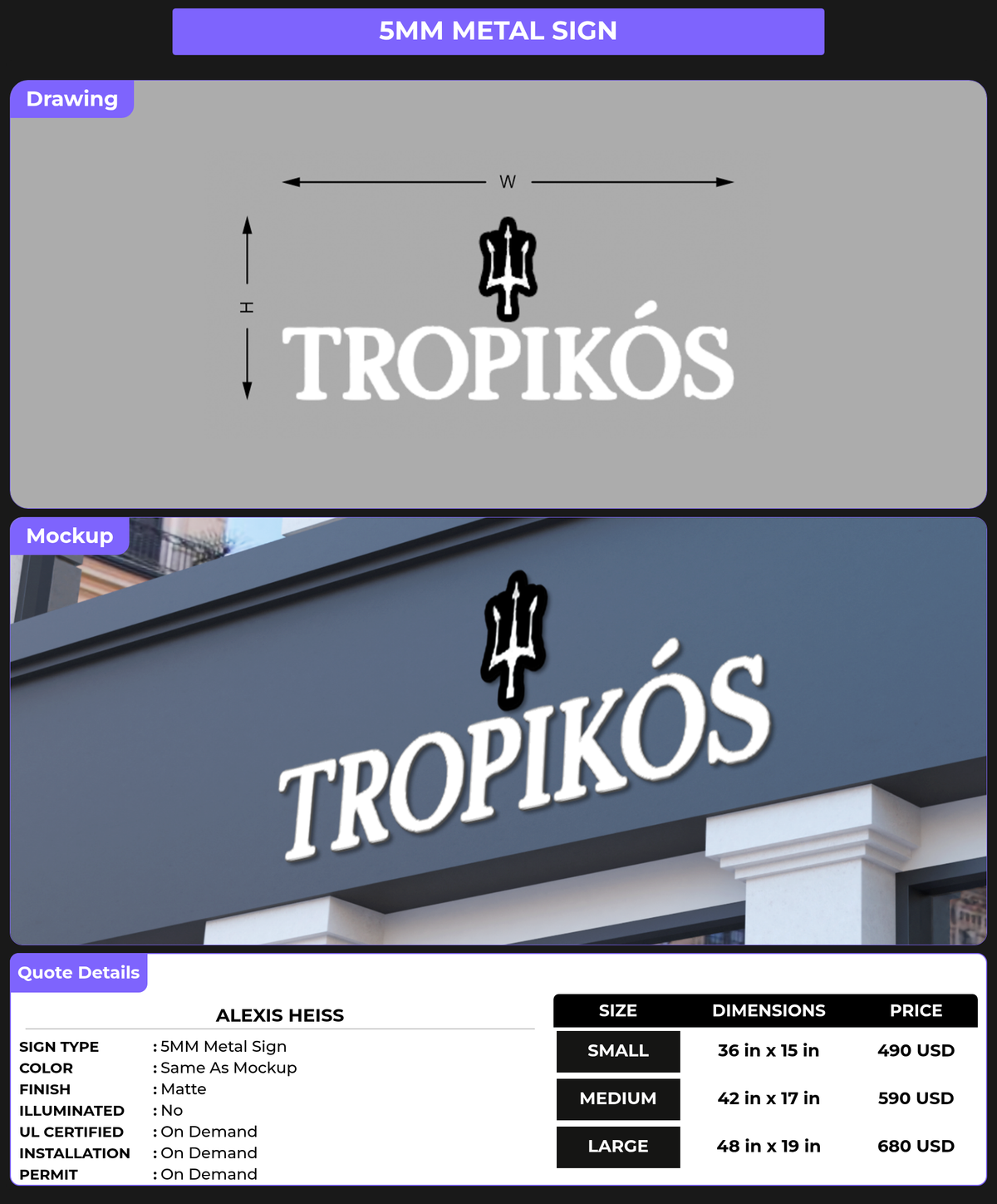 CUSTOM MOCKUP SIGN FOR Alexis heiss