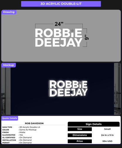 CUSTOM MOCKUP SIGN FOR Rob Davidson