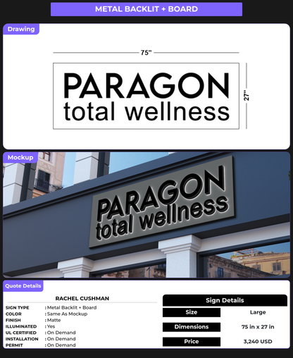 CUSTOM MOCKUP SIGN FOR Rachel Cushman